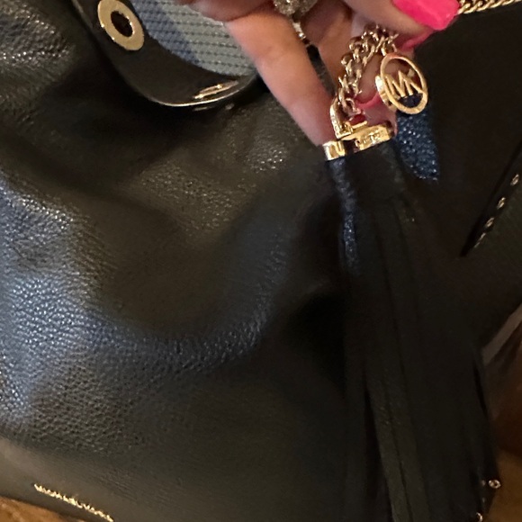 Michael Kors Black Hobo Bag with Gold Accents - Picture 2 of 4